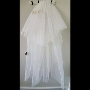 Long Tulle Veil: double layers